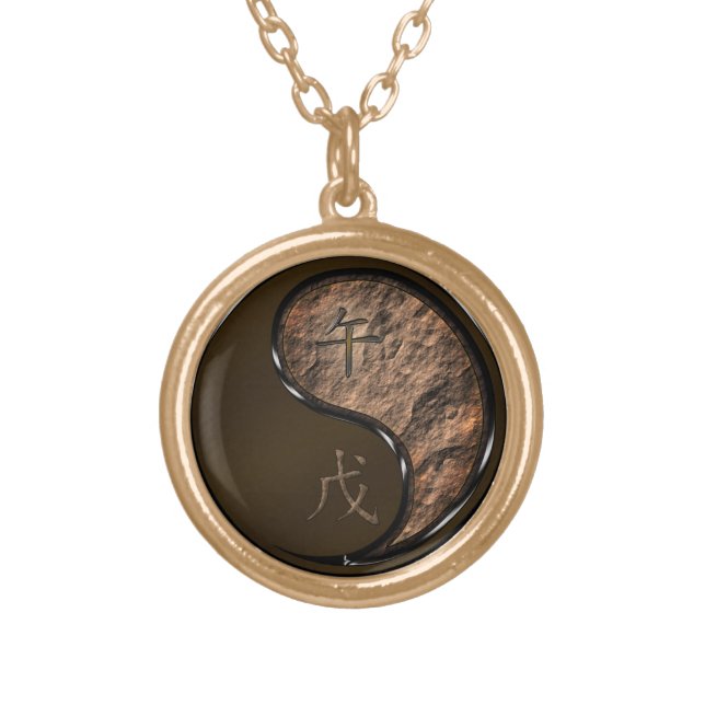 Year of the Earth Horse Gold Plated Necklace (Front)