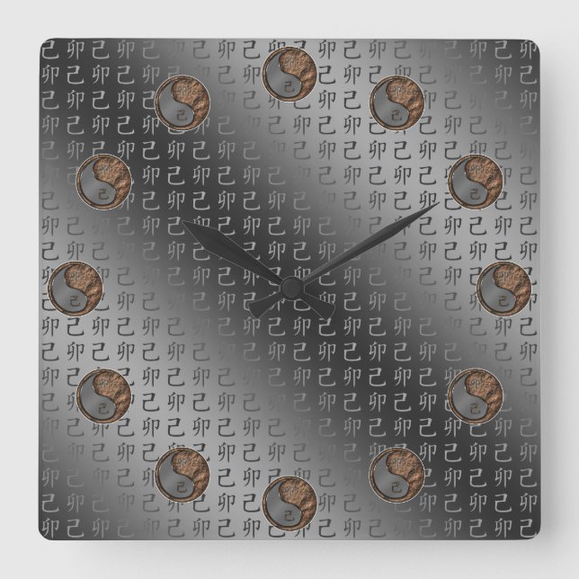 Year of the Earth Rabbit Square Wall Clock (Front)