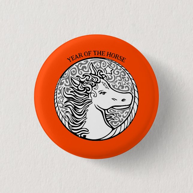 Year of the Fiery Horse Button (Front)