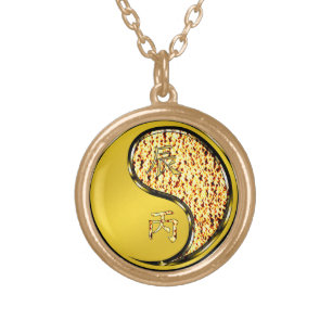 Year of the Fire Dragon Gold Plated Necklace