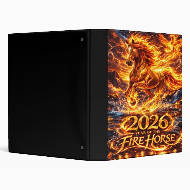 Year of the Fire Horse 2026 3 Ring Binder (Background)
