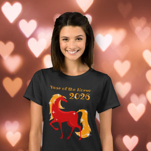 Year of the Fire Horse 2026 Chinese Zodiac Women's T-Shirt
