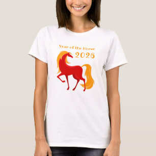 Year of the Fire Horse 2026 Chinese Zodiac Women's T-Shirt