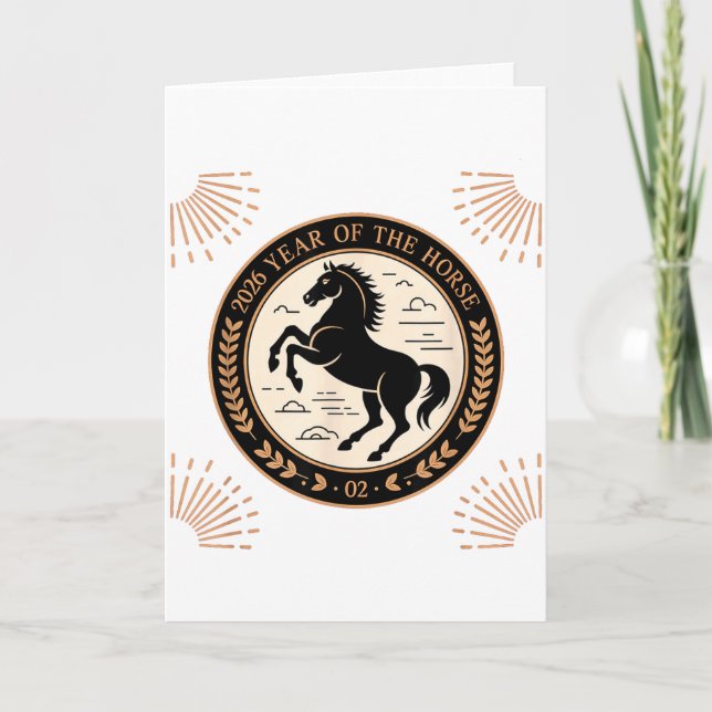 Year Of The Fire Horse 2026 Festive Chinese New Ye Card (Front)
