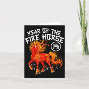 Year Of The Fire Horse Chinese New Year 2026 Zodia Card