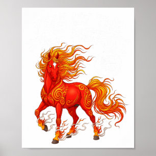 Year Of The Fire Horse Chinese New Year 2026 Zodia Poster