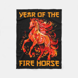 Year Of The Fire Horse Happy Chinese Lunar New Yea Fleece Blanket