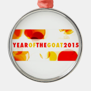 year of the goat 2015 (bokeh) metal ornament