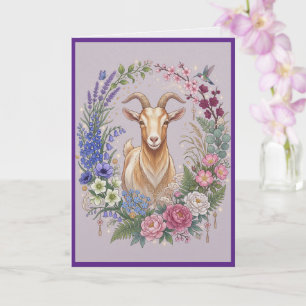 Year Of The Goat 2027 Capricorn Greeting Card
