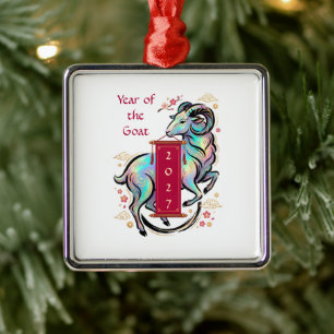 Year of the Goat 2027 Metal Ornament