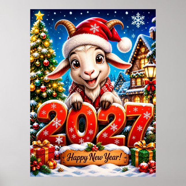 Year Of The Goat 2027 New Year Wall Poster (Front)