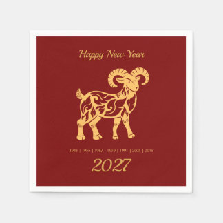 Year of the Goat Lunar New Year 2027  Napkins