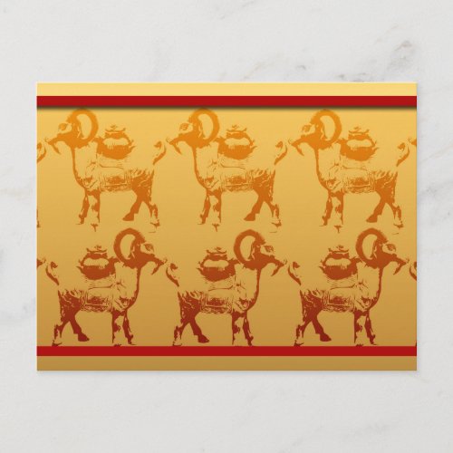Year of the Goats Chinese Year Zodiac Postcard