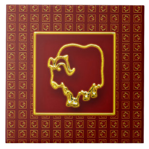 Year of the Golden Oxen Ceramic Tile