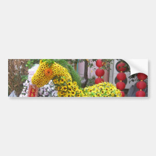 Year of the Horse 春節馬 ... Chinese Flower Topiary Bumper Sticker