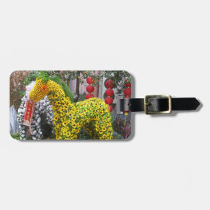Year of the Horse 春節馬 ... Chinese Flower Topiary Luggage Tag