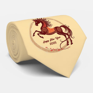 Year of the Horse 2026 Brown color Neck Tie