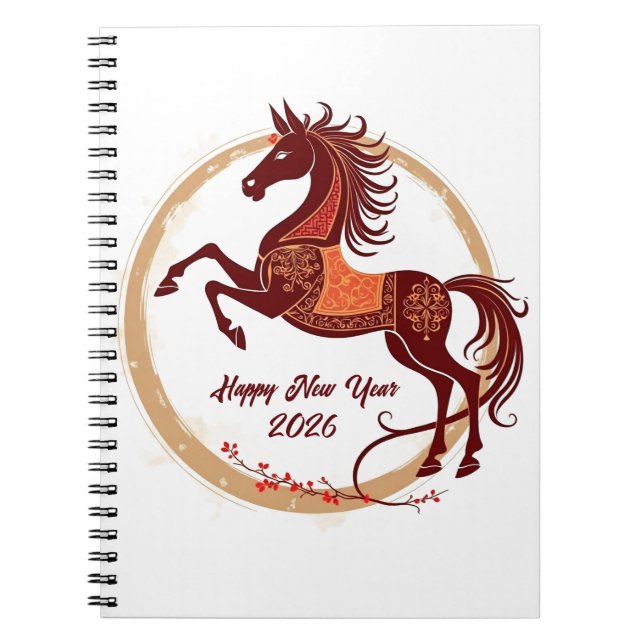 Year of the Horse 2026 Brown color Notebook (Front)