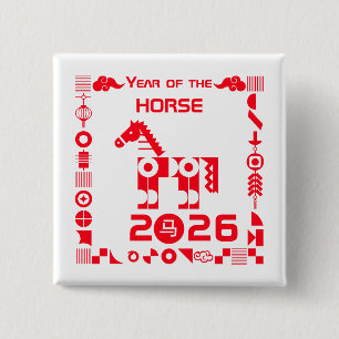 Year of the Horse 2026 Button