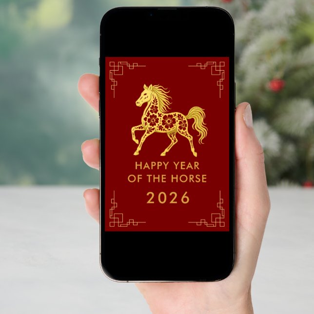 Year of the Horse 2026 - Chinese lunar New Year Holiday Card (Front Digital)