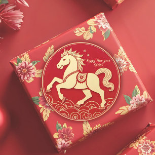 Year of the Horse 2026 Chinese New Year Classic Round Sticker