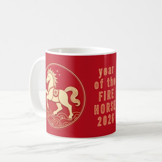 Year of the Horse 2026 Chinese New Year  Coffee Mug (Front Left)