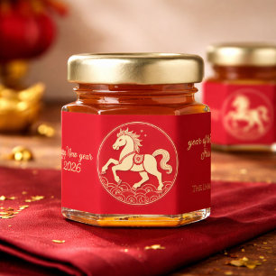 Year of the Horse 2026 Chinese New Year  Honey Jar Favors