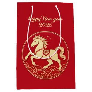Year of the Horse 2026 Chinese New Year Medium Gift Bag