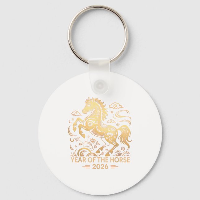 Year Of The Horse 2026 Chinese Zodiac Culture  Keychain (Front)