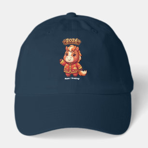 Year of the Horse 2026 Cute Chinese Zodiac Art Hat