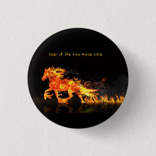 Year of The Horse 2026 (Fire Horse}  Button