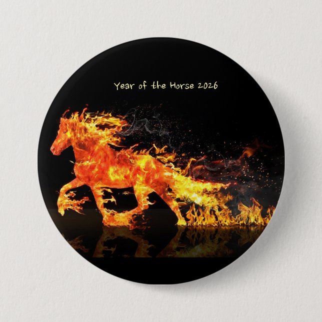 Year of the Horse 2026 (Fire Horse) Button (Front)