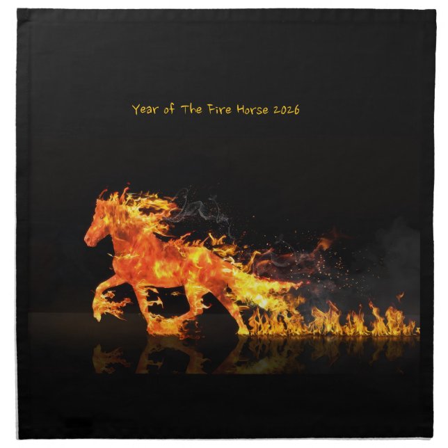 Year of The Horse 2026 (Fire Horse) Cloth Napkin (Front)