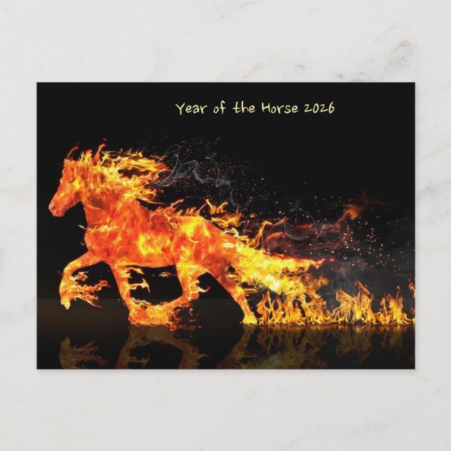 Year of the Horse 2026 (Fire Horse) Holiday Postcard (Front)