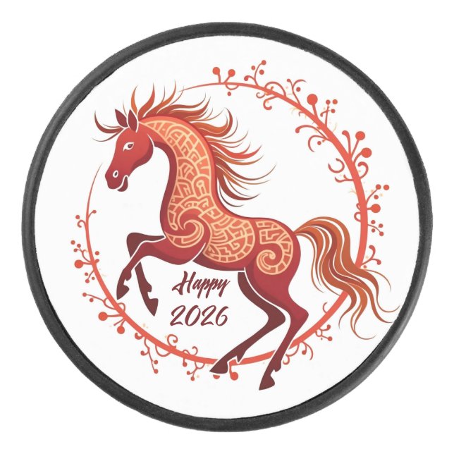 Year of the Horse 2026 Hockey Puck (Front)