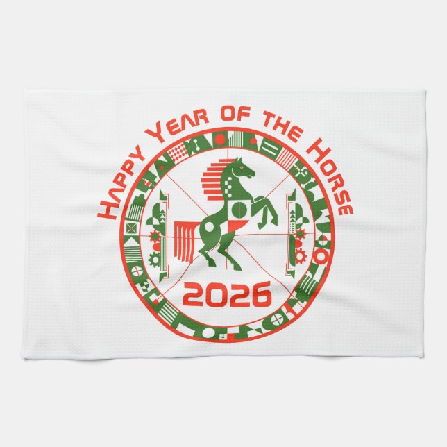 Year of the Horse 2026 Kitchen Towel (Horizontal)