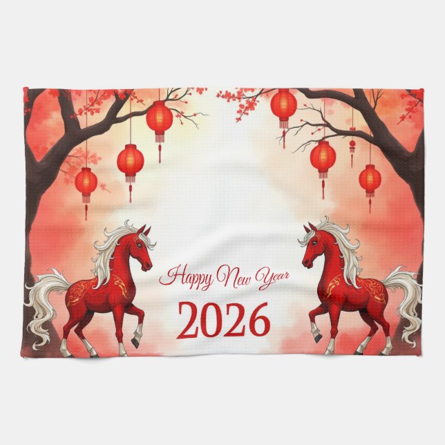 Year of the Horse 2026 Kitchen Towel (Horizontal)