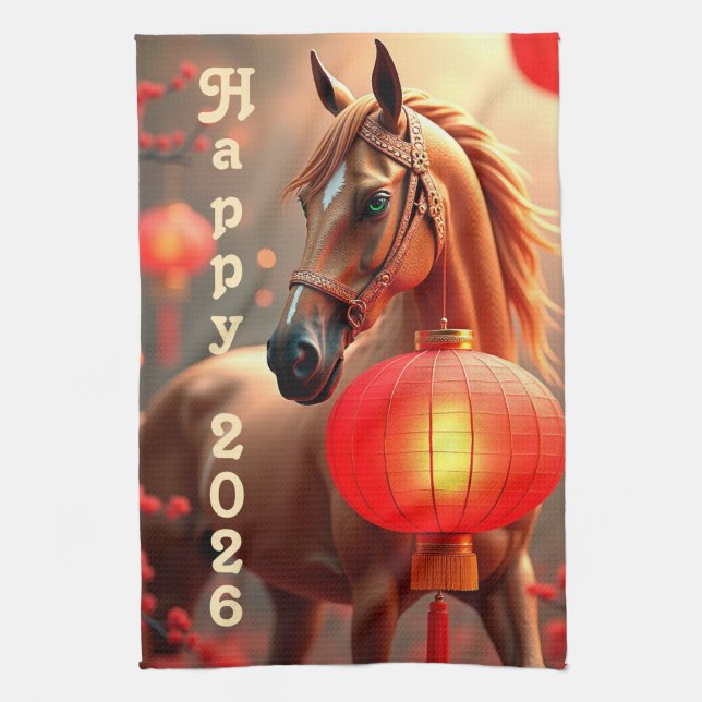 Year of the Horse 2026 Kitchen Towel (Vertical)
