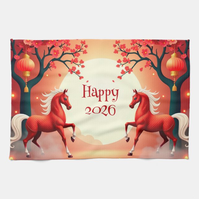 Year of the Horse 2026 Kitchen Towel (Horizontal)