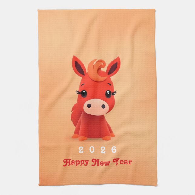 Year of the Horse 2026 Kitchen Towel (Vertical)