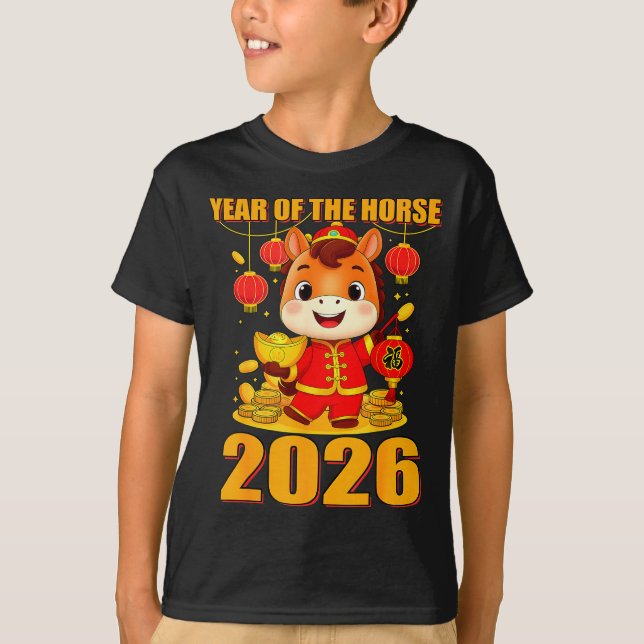 Year Of The Horse 2026 Lunar New Year Chinese  T-Shirt (Front)