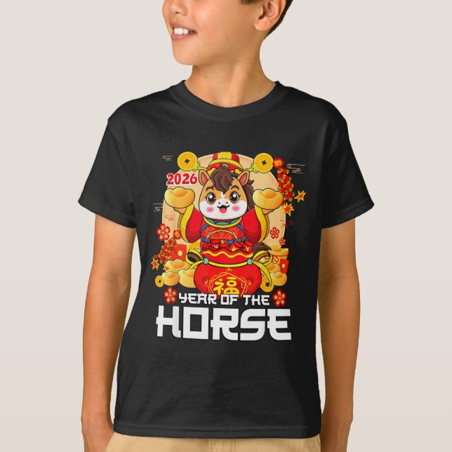 Year Of The Horse 2026 Lunar New Year Chinese Zodi T-Shirt (Front)