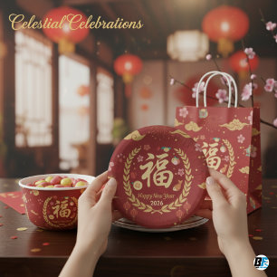 Year of the Horse 2026 Lunar New Year Dinner Paper Bowls