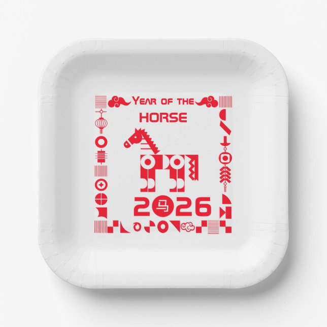 Year of the Horse 2026 Paper Plates (Front)