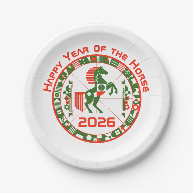 Year of the Horse 2026 Paper Plates (Front)