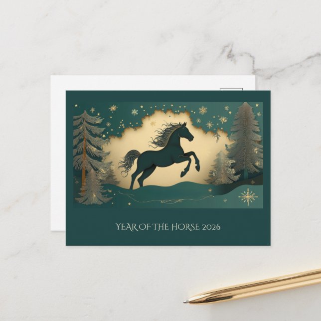 Year of the Horse 2026  Postcard (Front/Back In Situ)