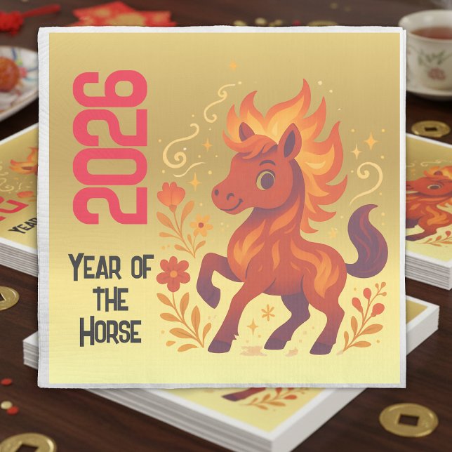 Year of the Horse 2026 serviette Chinese New Year Napkins (Creator Uploaded)