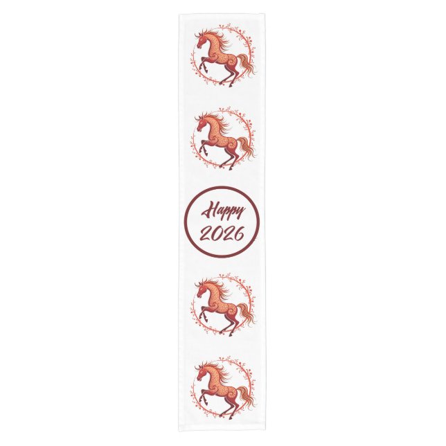 Year of the Horse 2026 Short Table Runner (Front)