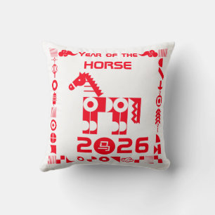 Year of the Horse 2026 Throw Pillow