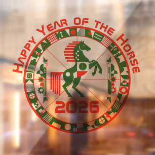 Year of the Horse 2026 Window Cling